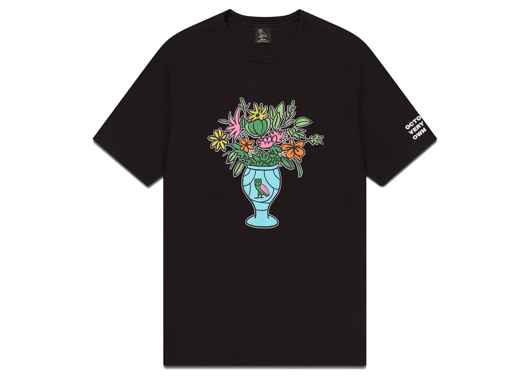 Pre-owned Ovo Floral Vase T-shirt Black