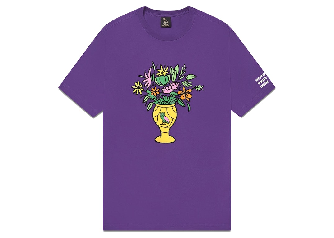 Pre-owned Ovo Floral Vase T-shirt Purple