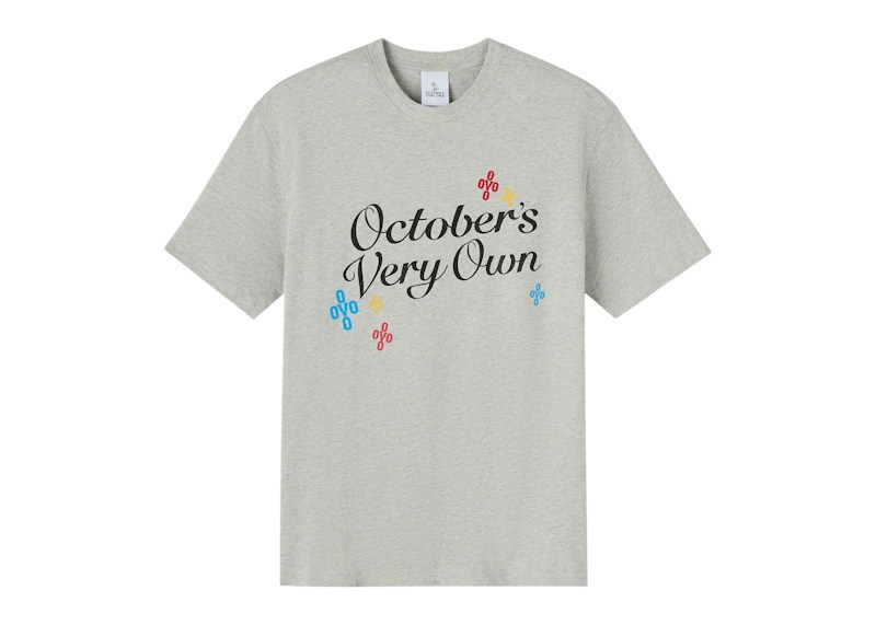 OVO Heavy Jersey Pom Pom Script Tee Heather Grey