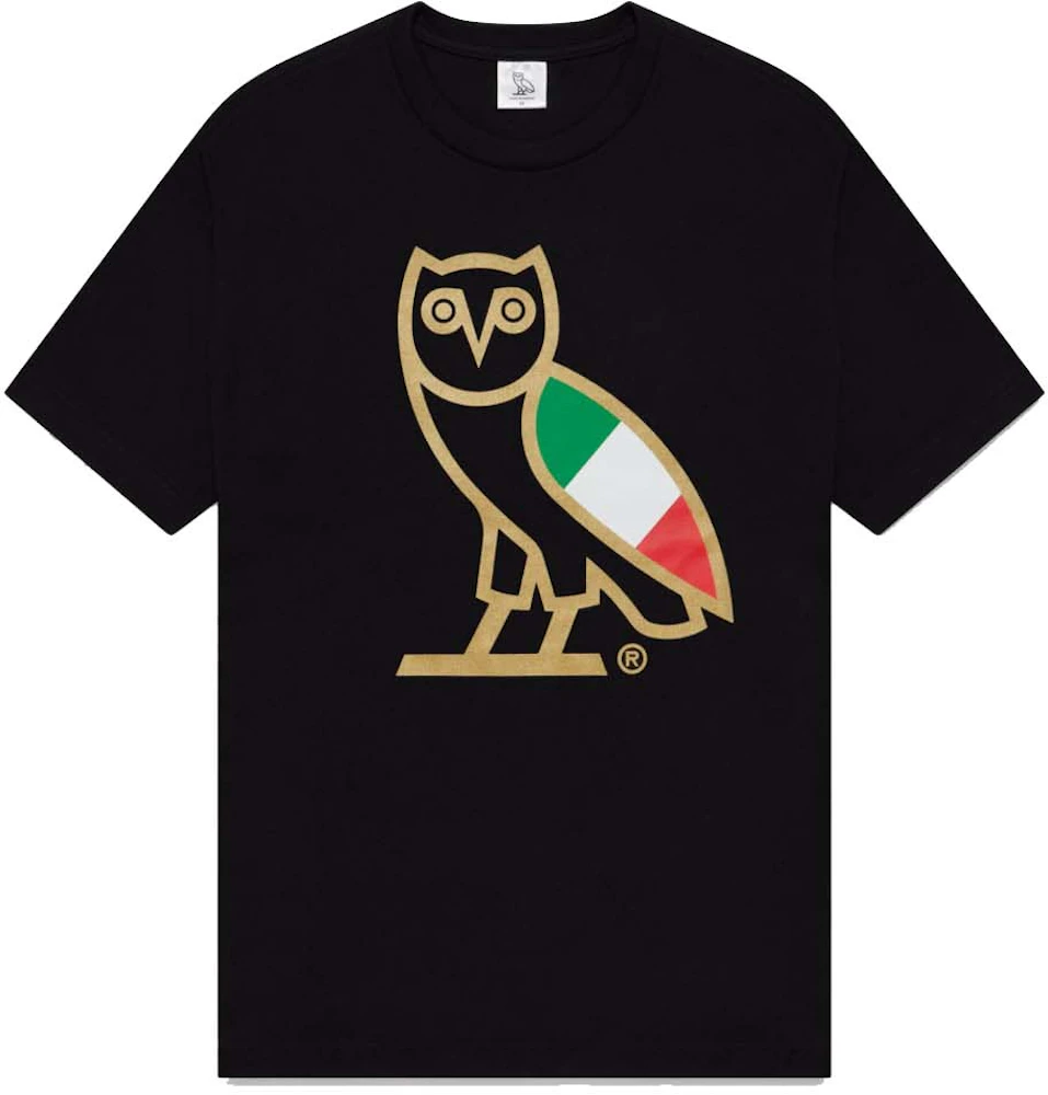 OVO - T-shirt Col Rond small Owl Gold Logo LEFT SIDE
