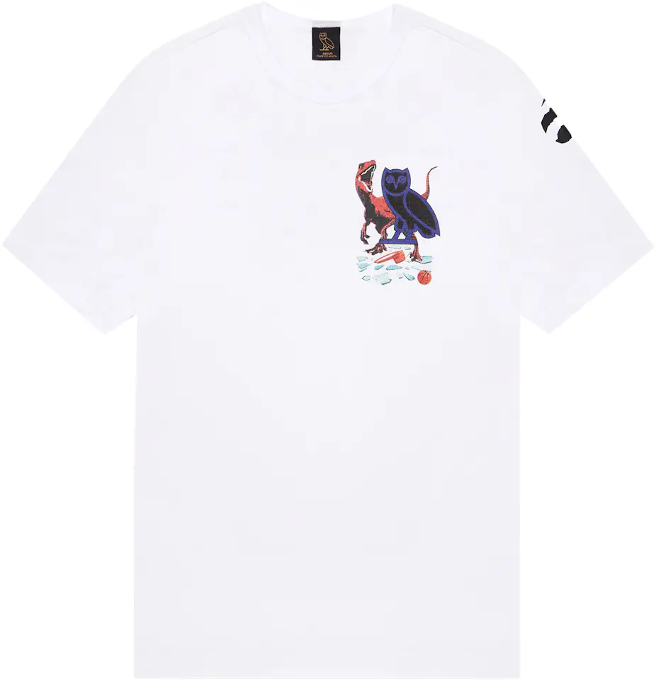 OVO Jurassic Park Shattered Backboard T-shirt White Men's - FW21 - US