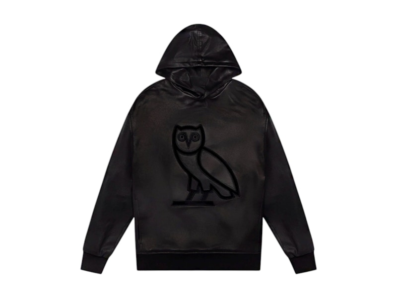 OVO Leather OG Owl Hoodie Black FW24 JP