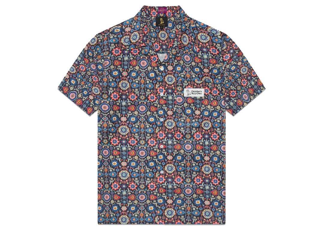 Pre-owned Ovo Liberty Floral Camp Shirt Black