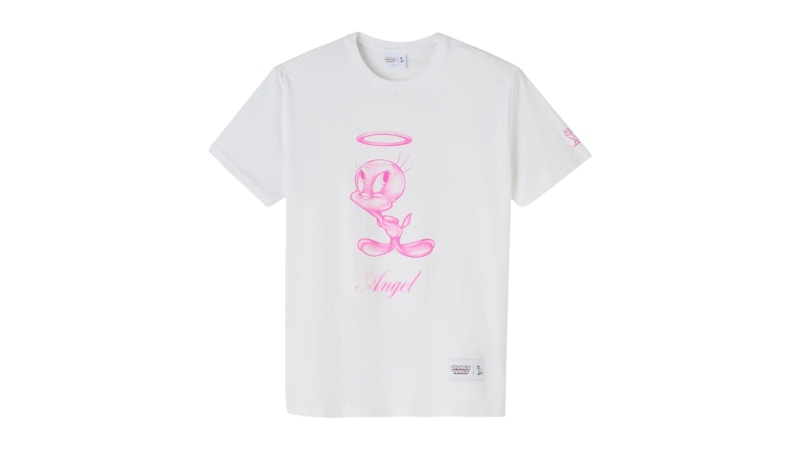 Tweety Bird Tシャツ Joey Loves Mary Ellen OVO Looney Tunes Tweety Bird Angel In Disguise T-Shirt White Men's