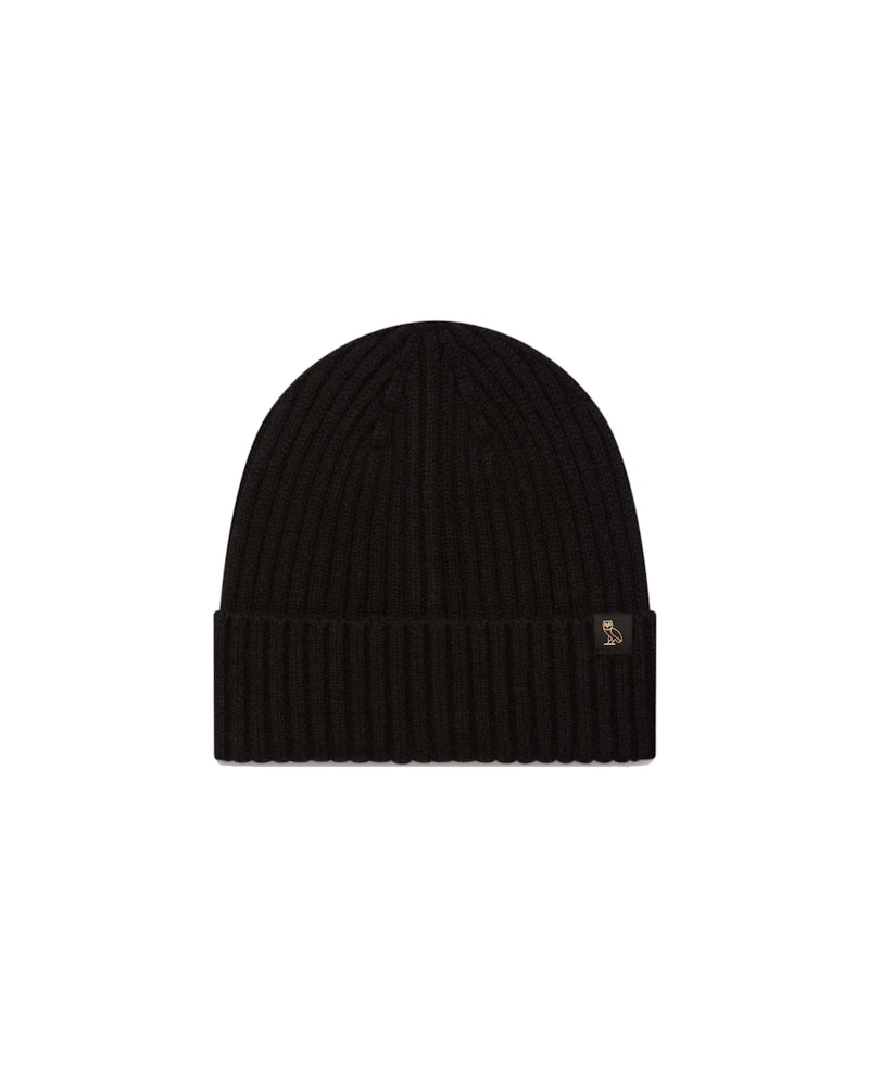 OVO Merino Wool Ribbed Beanie Black
