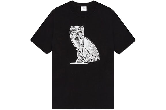 OVO Metallic Eule T-Shirt Schwarz
