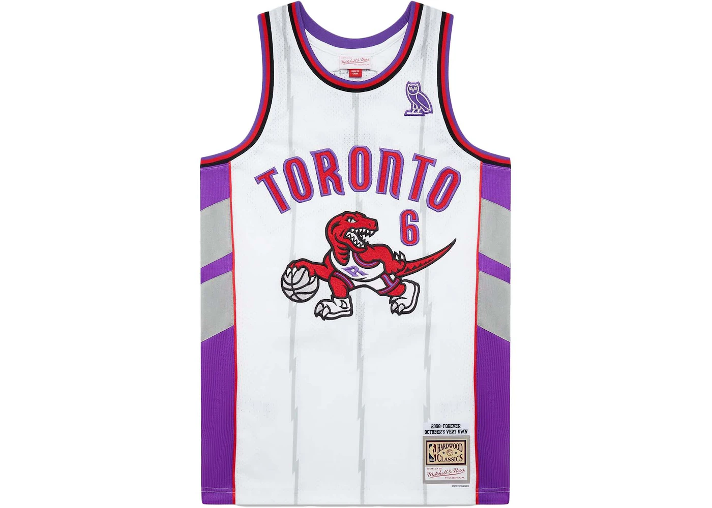 tweeling koken Druipend OVO Mitchell And Ness '95 Raptors Basketball Jersey White/Purple - FW22 - US
