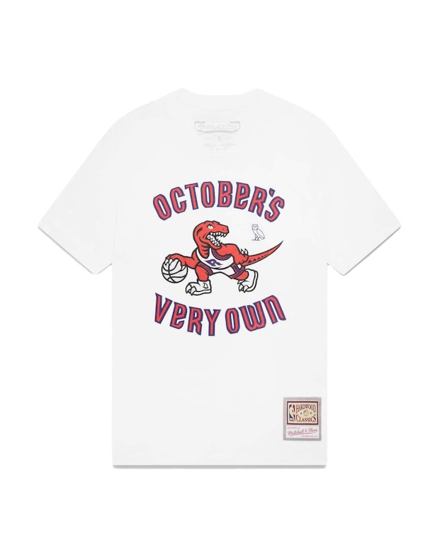 Pre-owned Ovo Mitchell And Ness '95 Raptors Draft Day T-shirt White