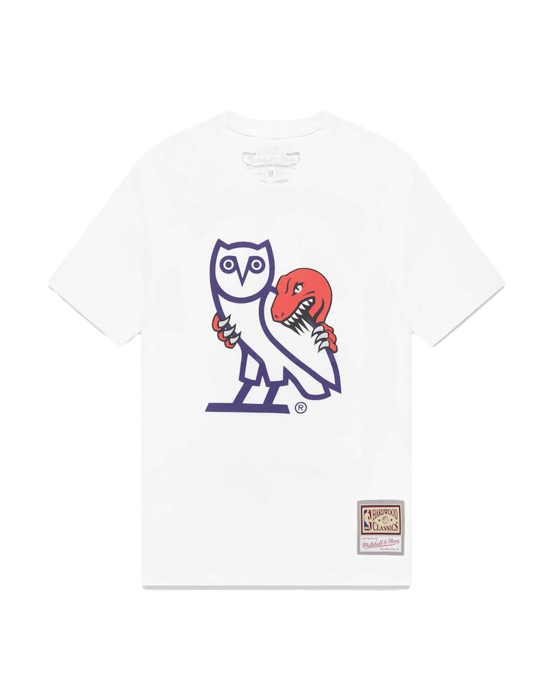 OVO Mitchell And Ness '95 Raptors OG Owl T-Shirt White Men's