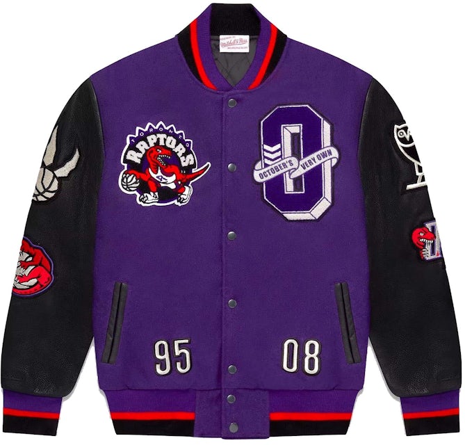 OVO Mitchell And Ness '95 Raptors Varsity Jacket Purple Men's