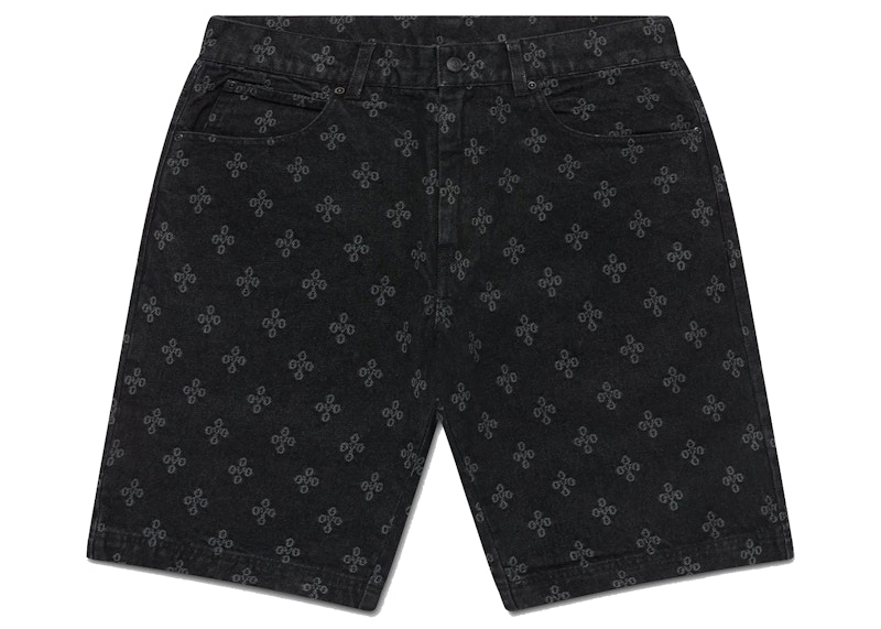 OVO Monogram Denim Short Washed Black Men's - FW22 - US