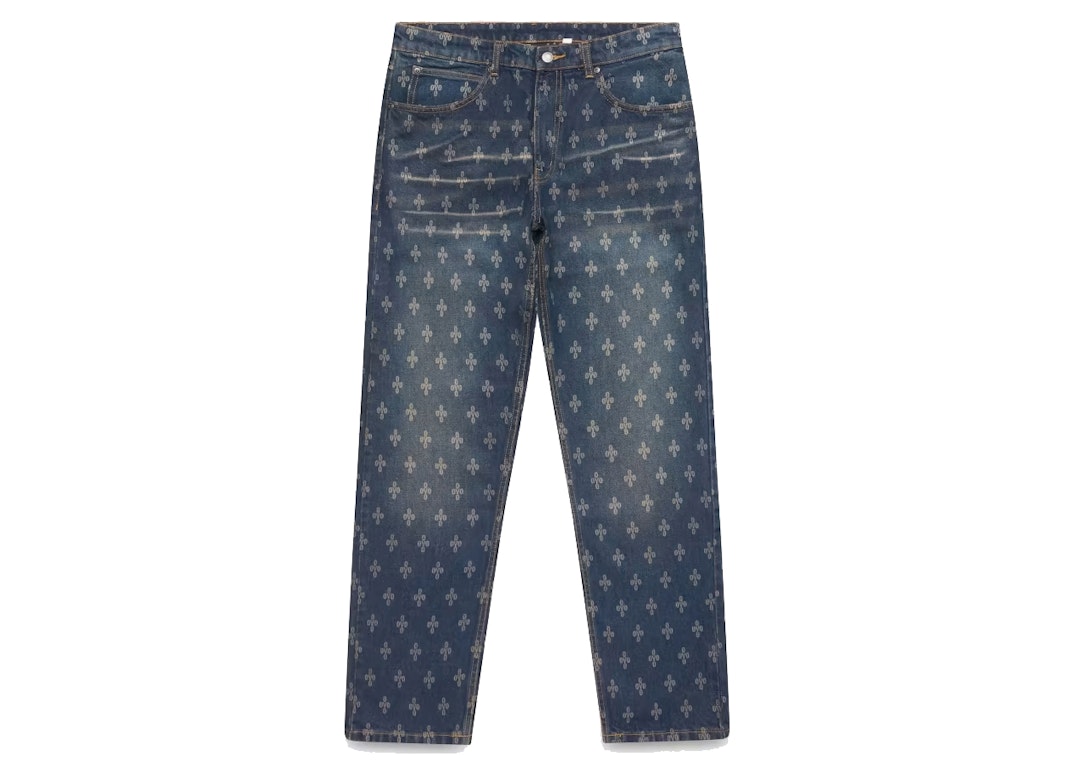 Pre-owned Ovo Monogram Laser Etched Relaxed Fit Denim Indigo