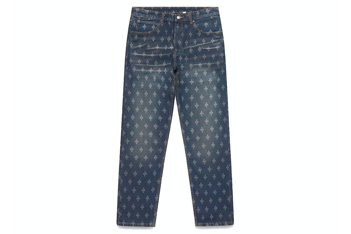 Pre-owned Ovo Monogram Laser Etched Relaxed Fit Denim Indigo
