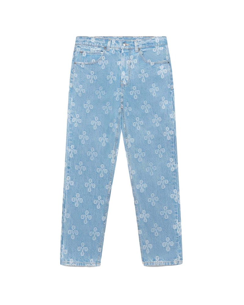 OVO Monogram Relaxed Fit Denim Washed Light Indigo