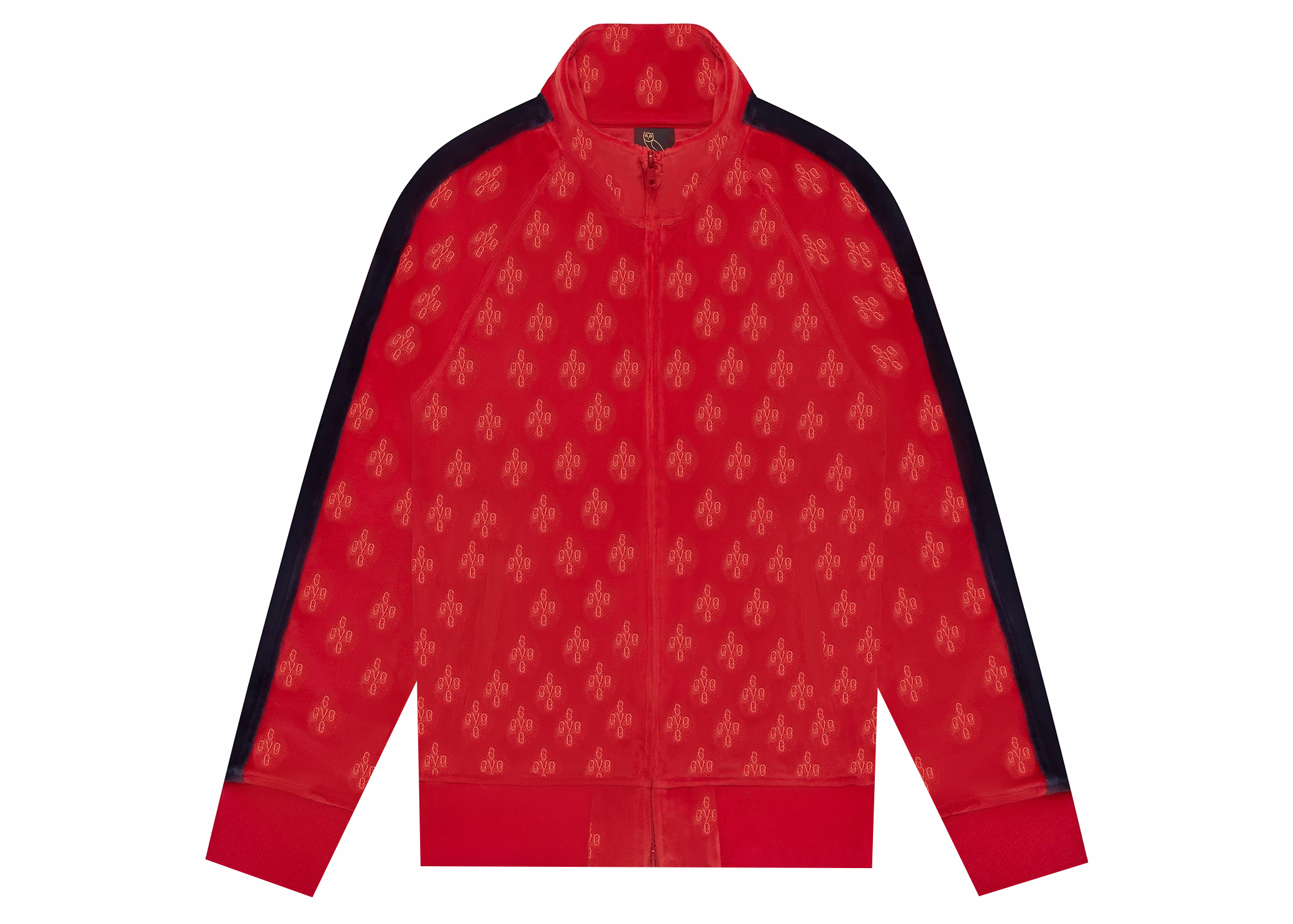 OVO Monogram Velour Track Jacket Red Men's - SS22 - US
