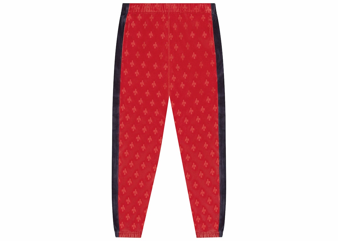 Pre-owned Ovo Monogram Velour Track Pant Red