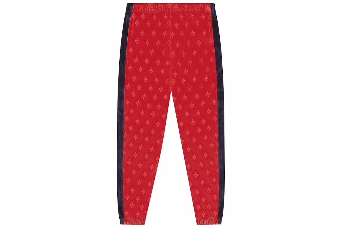 Pre-owned Ovo Monogram Velour Track Pant Red