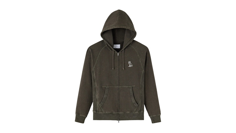 OVO Muskoka Raglan Full-Zip Hoodie Deep Olive