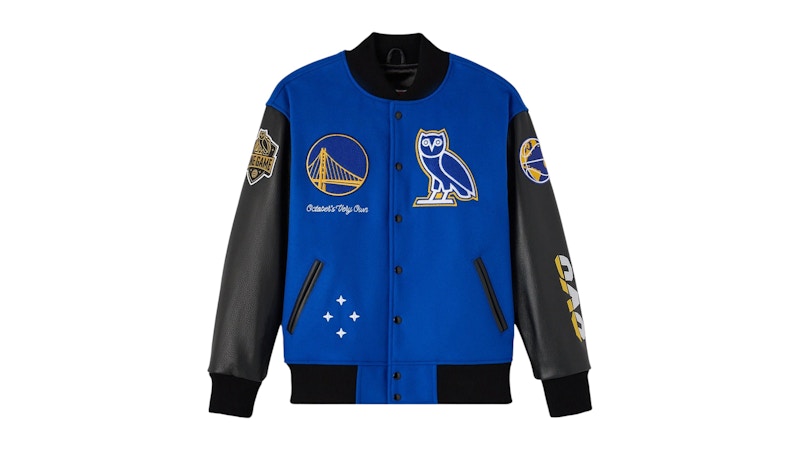 ジャケット・アウター NBA Special Edition Varsity Jacket OVO NBA Golden State Warriors Varsity Jacket Blue Men's