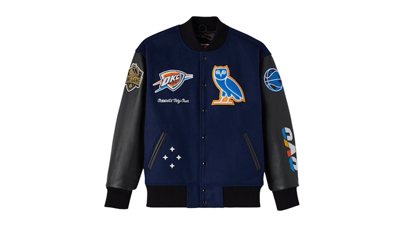 OVO NBA Oklahoma City Thunder Varsity Jacket Navy Men's