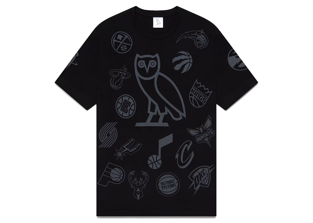 Pre-owned Ovo Nba Team Icons Og Owl T-shirt Black
