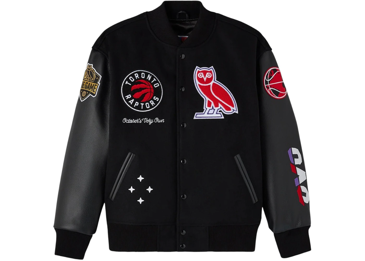 OVO NBA Toronto Raptors Varsity Jacket Black Men's FW25 GB