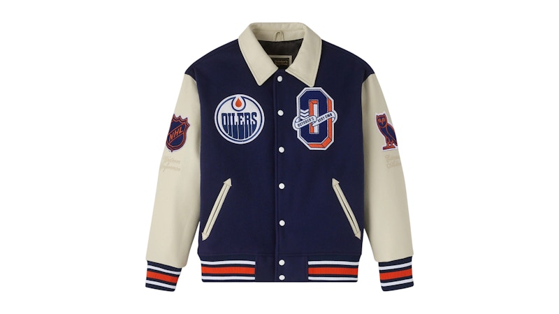 OVO NHL Edmonton Oilers Varsity Jacket Navy