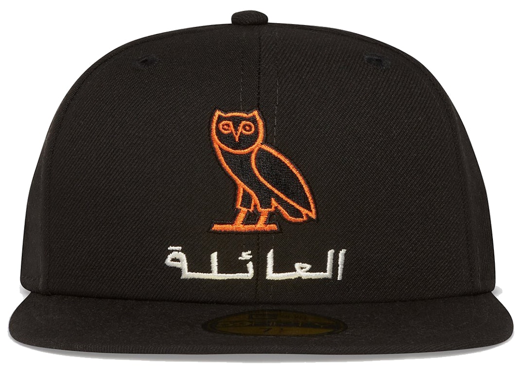 Pre-owned Ovo New Era Family Owl 59fifty Hat Black