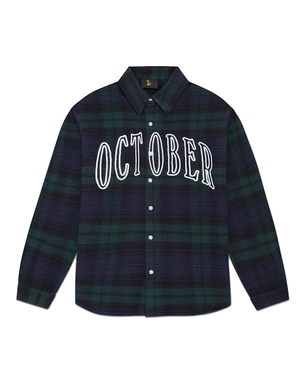Pre-owned Ovo Plaid Flannel Shirt Green/black