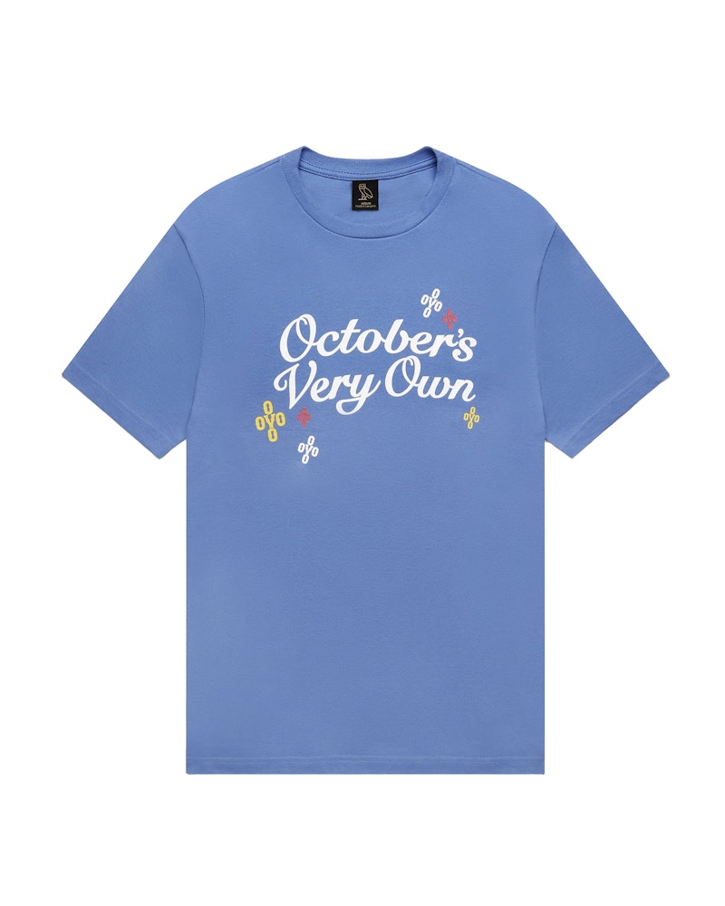 OVO Pompom Script T-shirt Steel Blue