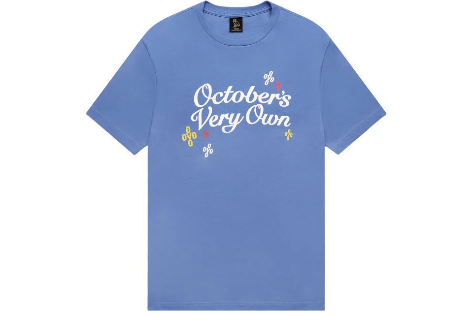 OVO Pompom Script T-shirt Steel Blue