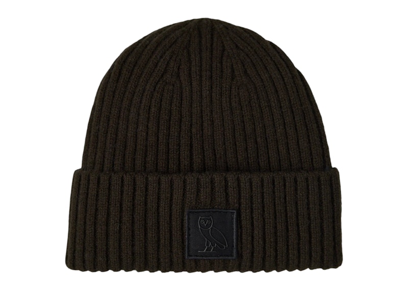 OVO Ribbed Knit Beanie Black Resin