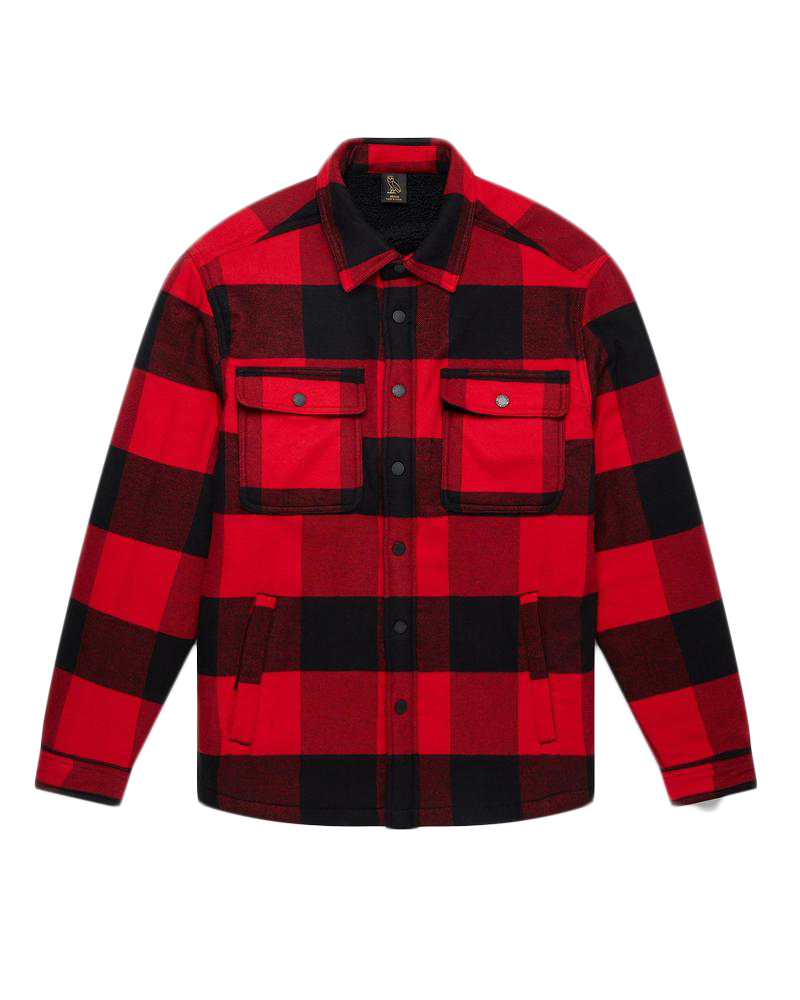 OVO Sherpa Lined Flannel Jacket Red - FW20 - US