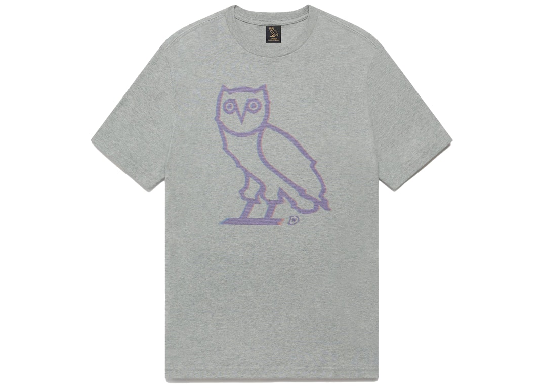 Pre-owned Ovo Static Owl T-shirt Heather Grey