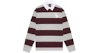 OVO Striped Rugby Polo Heather Grey/Burgundy