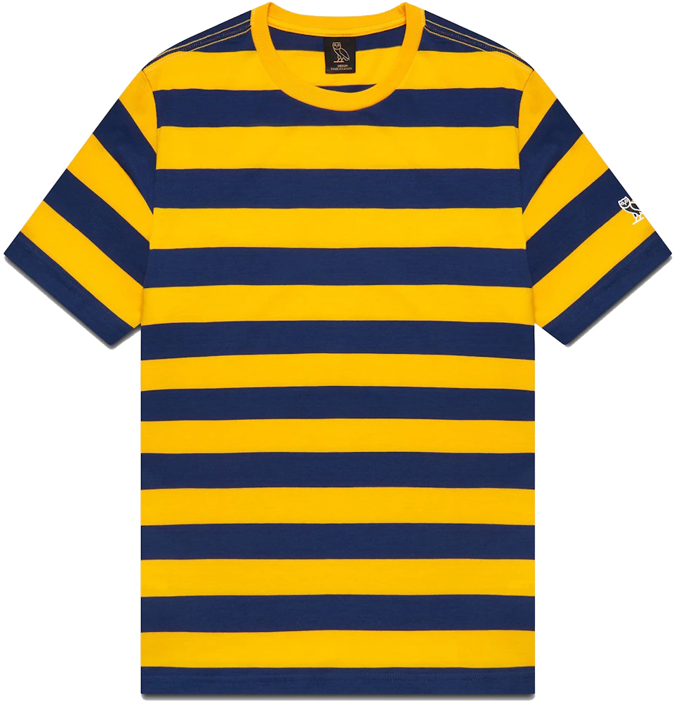 OVO Summer Stripe T-shirt Marine Blue/Sunrise Men's - SS21 - US