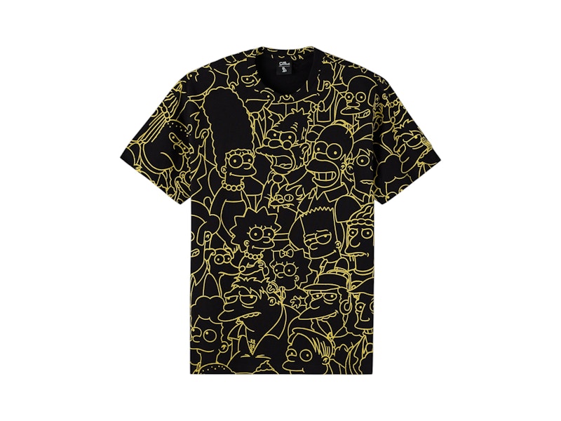 Pre-owned Ovo Men's  The Simpsons All Over Print T-shirt In Black/yellow In Multi