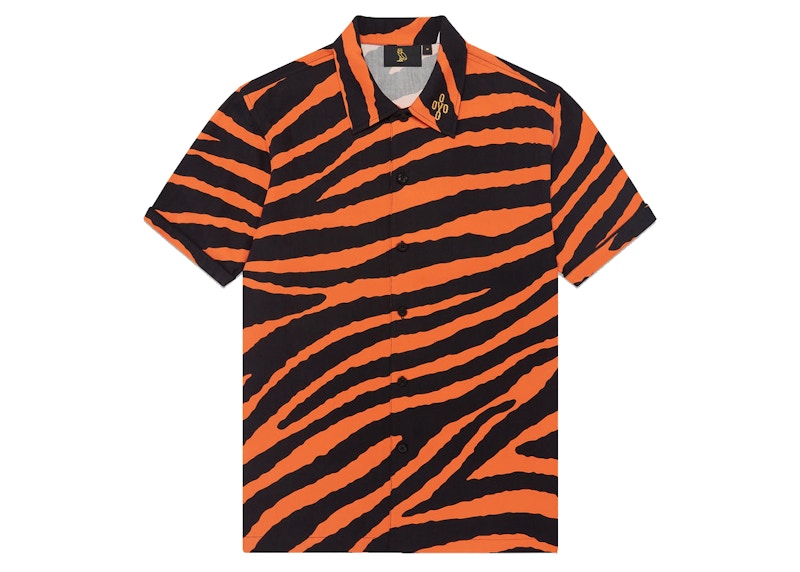 OVO Tiger Camp Shirt Orange Men's - FW22 - US