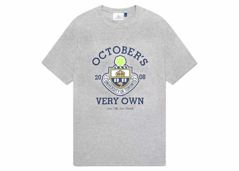 Pre-owned Ovo Men's  U Of T Crest T-shirt In Heather Grey