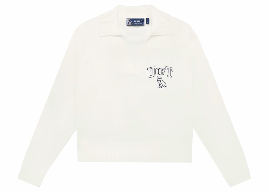 Pre-owned Ovo U Of T Womens Rugby Polo Sweater Cream