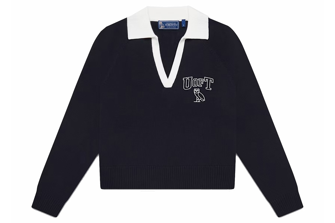 Pre-owned Ovo U Of T Womens Rugby Polo Sweater Navy