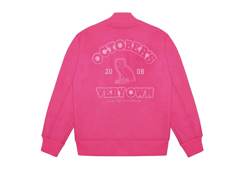 OVO Valentine's Sweeterman Varsity Jacket Fuschia