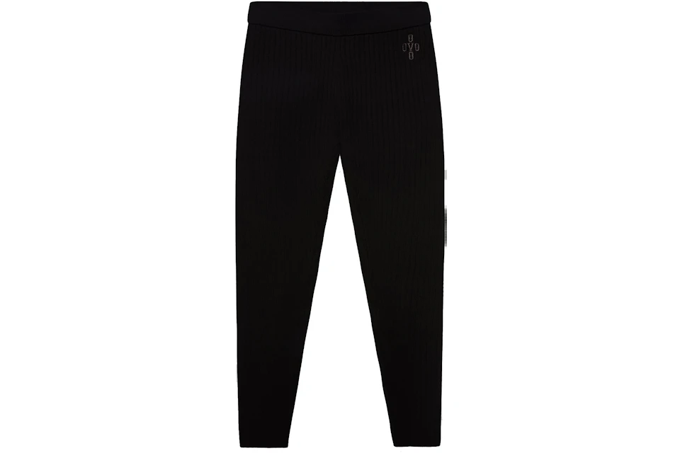 OVO Womens Ribbed Knit Legging Black