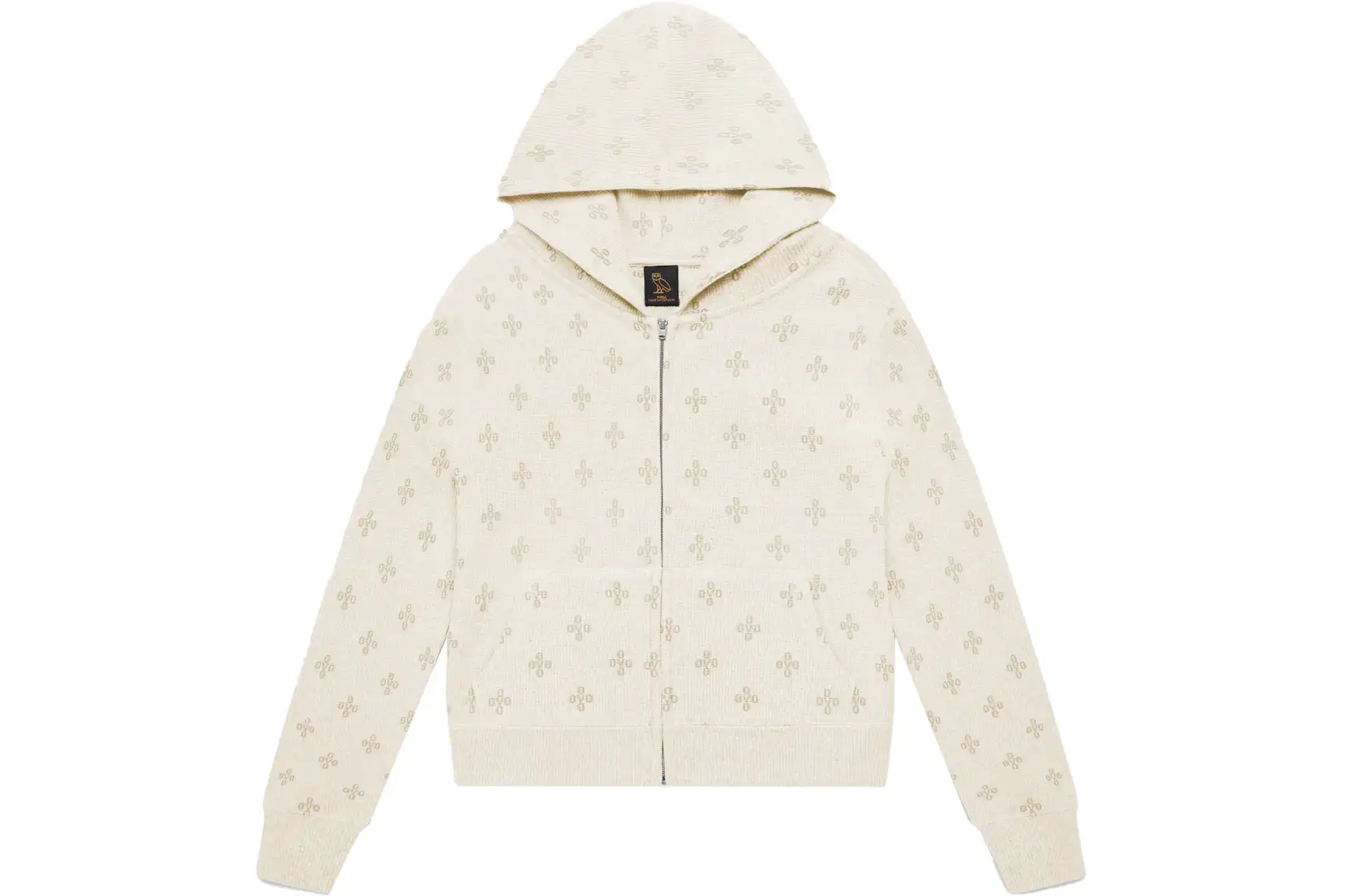 OVO Womens Waffle Full Zip Hoodie Cream - FW21 - CN