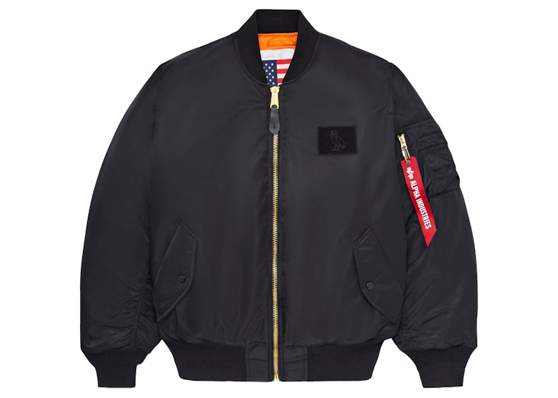 OVO x Alpha Industries x Hot Boys MA-1 Bomber Jacket Black