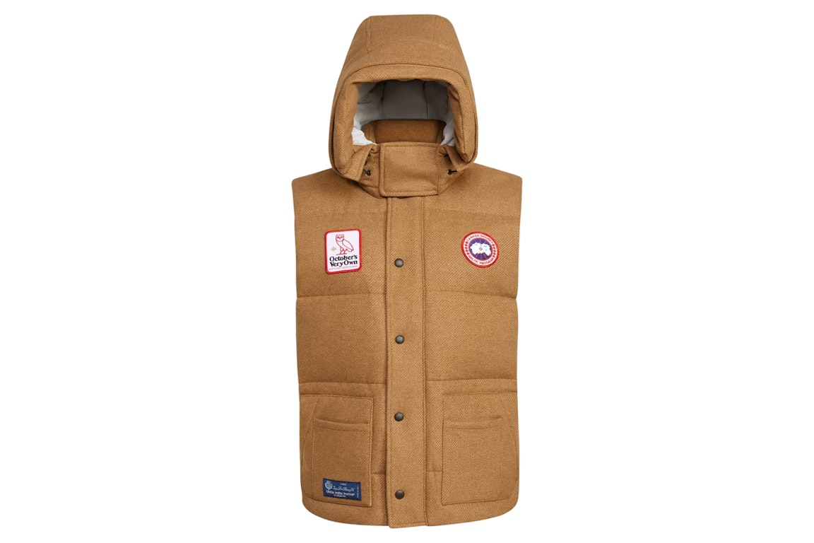 Pre-owned Ovo X Canada Goose Freestyle Vest Camel