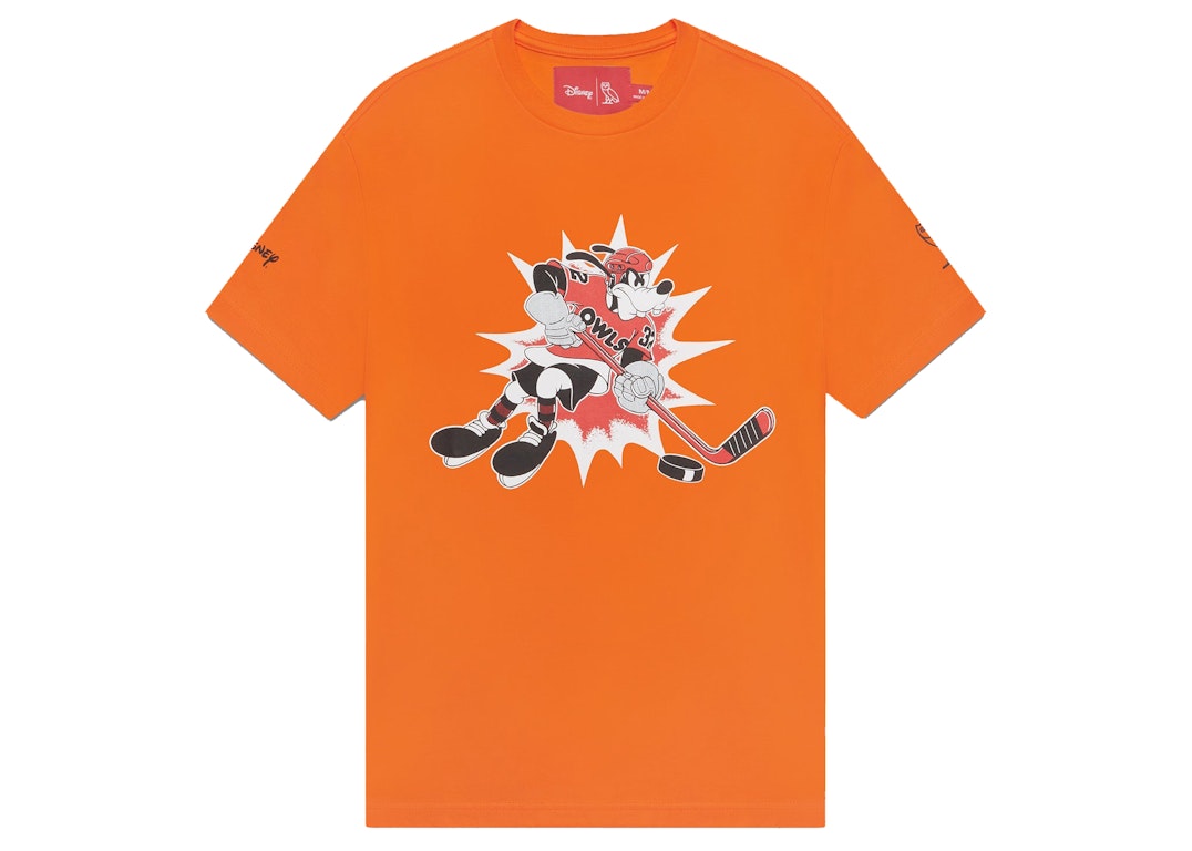 Pre-owned Ovo X Disney Goofy "owls" T-shirt Orange