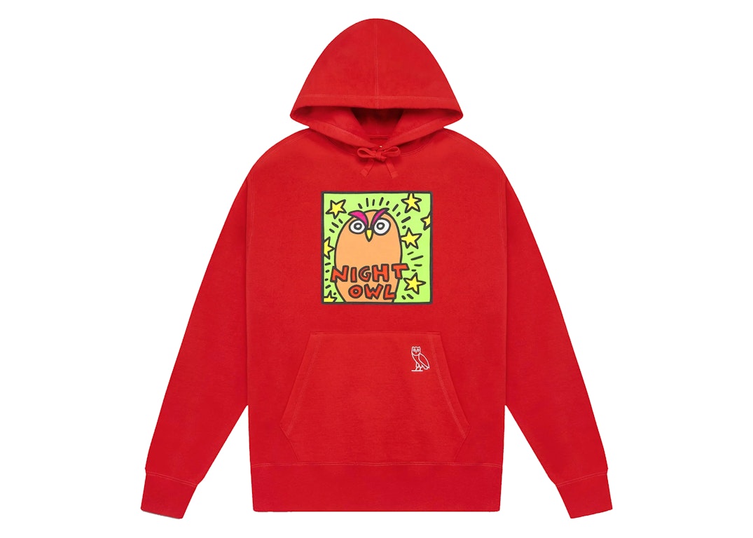 Pre-owned Ovo X Keith Haring Hoodie Red