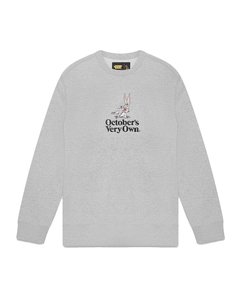 OVO x Looney Tunes Bugs Bunny Crewneck Heather Grey Men's - FW22 - US