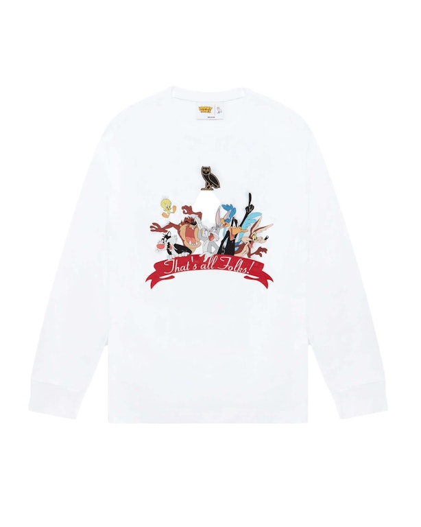 Pre-owned Ovo X Looney Tunes Longsleeve T-shirt White